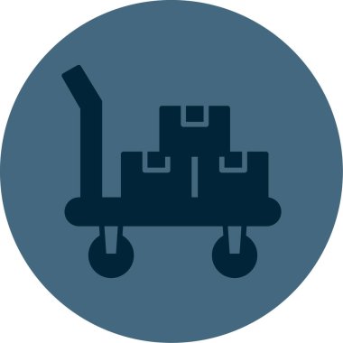 bagaj arabası ağ simgesi, vektör illüstrasyonu 