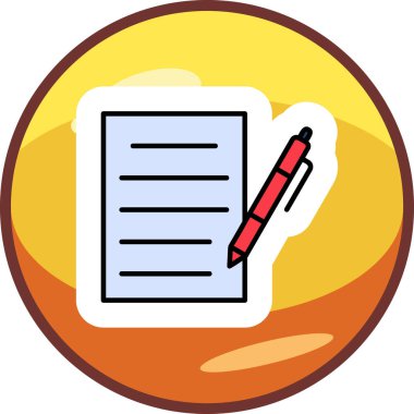 belge ve kalem simgesi düz tasarım