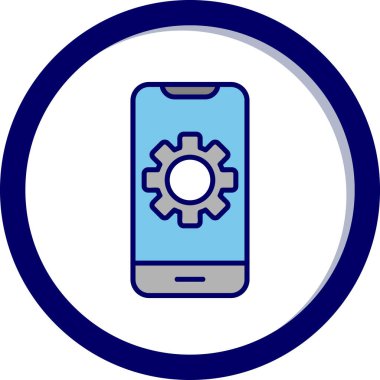 akıllı telefon ayarlama web simgesi vektör çizimi 