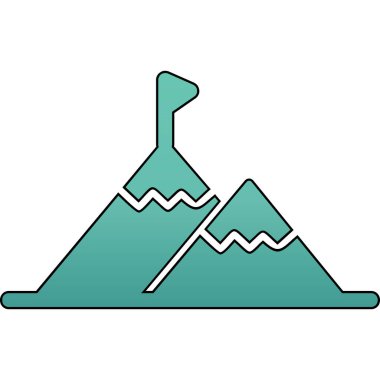 Başarı Dağı simgesinin vektör illüstrasyonu 