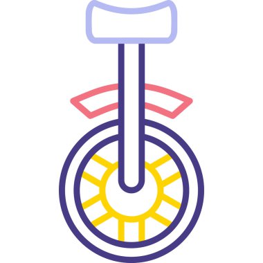 Tek tekerlekli bisiklet. Web simgesi basit illüstrasyon