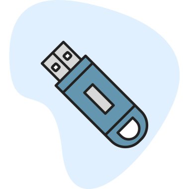 Flash disk simgesi, vektör illüstrasyon tasarımı