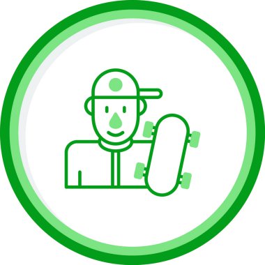 Kaykaycı. Web simgesi basit illüstrasyon         