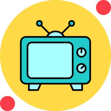 televizyon simgesi, basit vektör illüstrasyonu