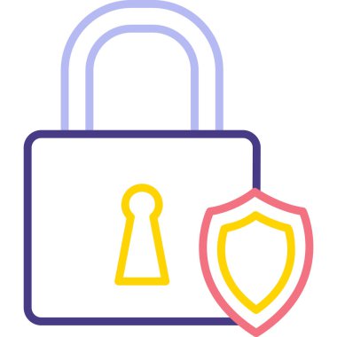 Asma kilit. Web simgesi basit illüstrasyon