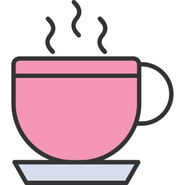 Kahve Kupası web simgesi, vektör çizim 