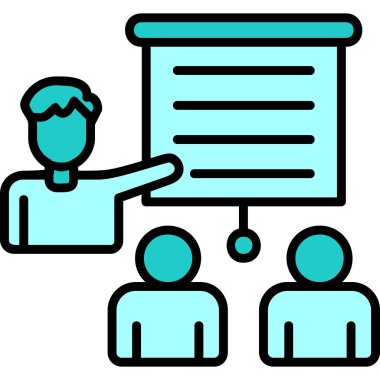 izleyici sunum simgesi vektör illüstrasyonu