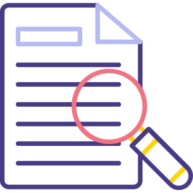 Yazılı kayıtlar ve büyüteçle filoloji kavramı, düz stil vektör illüstrasyonu