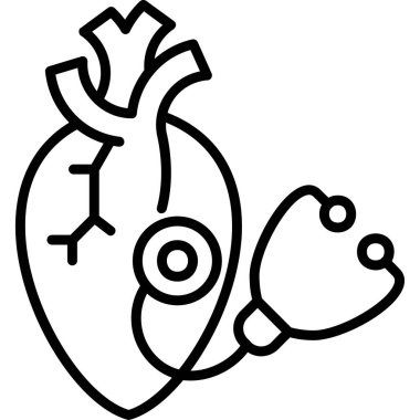 Kalp ve steteskopun vektör çizimi