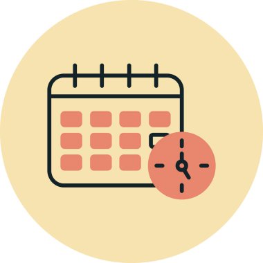 Zamanlama simgesi, vektör illüstrasyonu