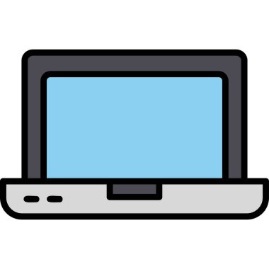 dizüstü bilgisayar simgesi, vektör illüstrasyonu basit tasarım