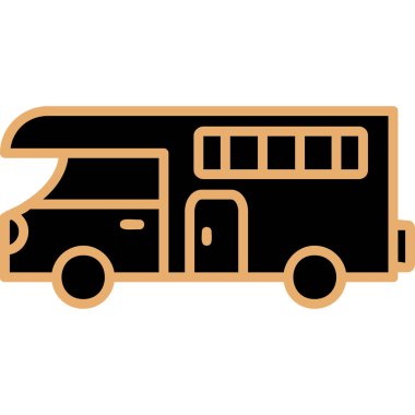 karavan web simgesi basit illüstrasyon