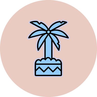 Palmiye ağacı simgesi. vektör illüstrasyonu 