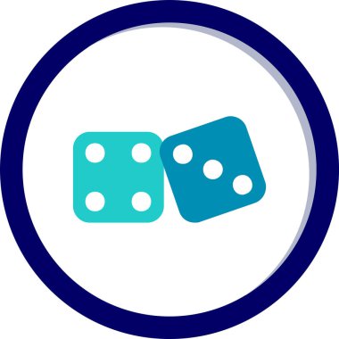 oyun zarları simgesi, vektör illüstrasyonu 