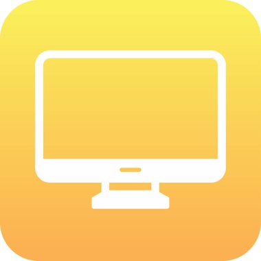 Bilgisayar monitörü. Web simgesi basit illüstrasyon 