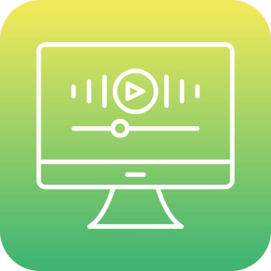 Müzik Video simgesinin vektör illüstrasyonu