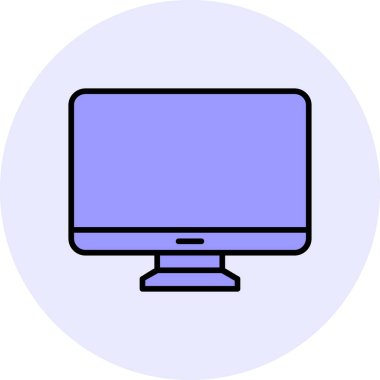 Bilgisayar monitörü. Web simgesi basit illüstrasyon 