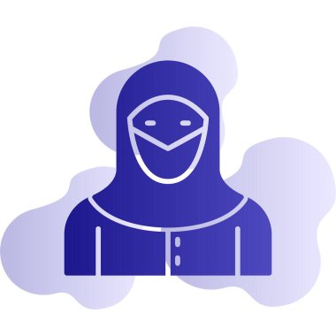 Müslüman kadın ikon vektör çizimi tasarımı