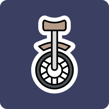 Tek tekerlekli bisiklet. Web simgesi basit illüstrasyon