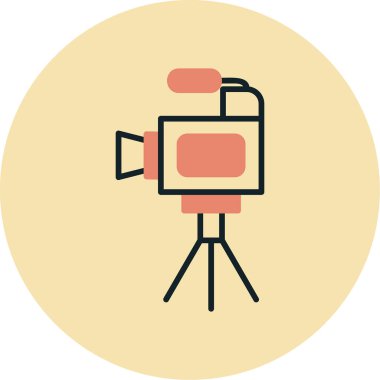 Film kamerası. Web simgesi basit illüstrasyon 