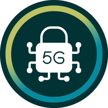 5G işaretli asma kilit, İnternet Güvenliği konsept simgesi