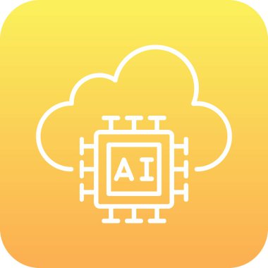 Yapay Zeka simgesi, vektör illüstrasyonu 