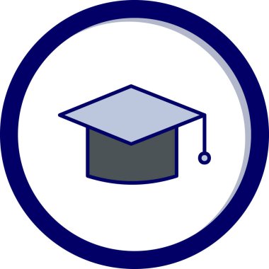 mezuniyet şapkası, web simgesi basit illüstrasyon