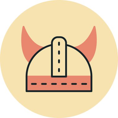 Viking Miğfer simgesi, vektör illüstrasyonu basit tasarım