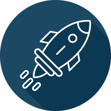 Roket. Web simgesi basit illüstrasyon 