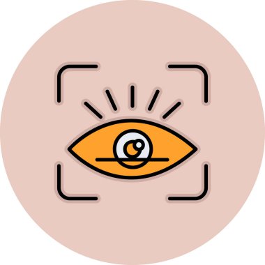 retina tarama simgesi, vektör illüstrasyonu 