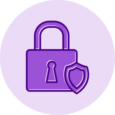 Asma kilit. Web simgesi basit illüstrasyon