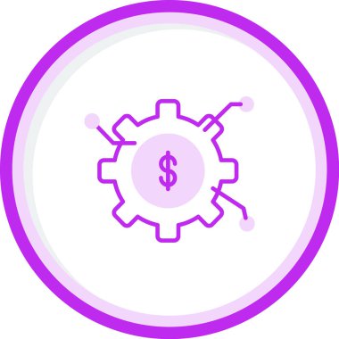 Varlık Yönetimi simgesi. Çarklı dolar sembolü, vektör illüstrasyonu 