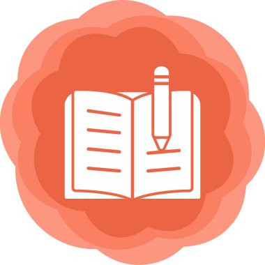 kitap ve kalem ikonu vektör illüstrasyonu