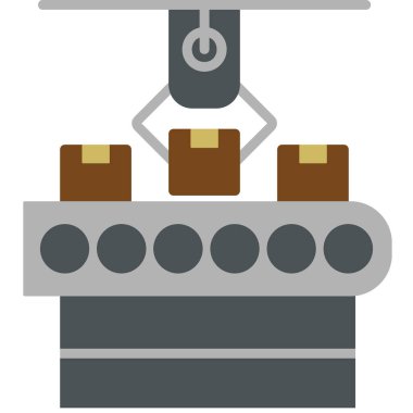 Üretim süreci simgesi, vektör illüstrasyonu basit tasarım