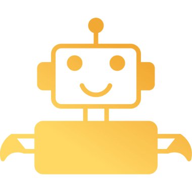 robot düz simgesi, vektör illüstrasyonu 