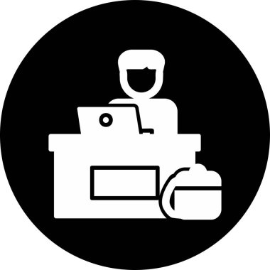 ofis çalışanı simgesi vektör illüstrasyon