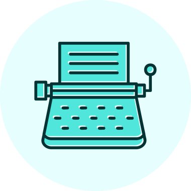 Daktilo. Web simgesi basit illüstrasyon 