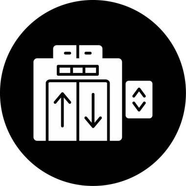 Asansör simgesi, vektör illüstrasyonu basit tasarım