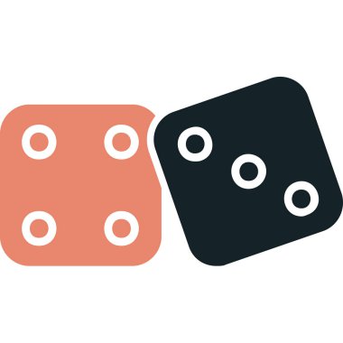 oyun zarları simgesi, vektör illüstrasyonu 