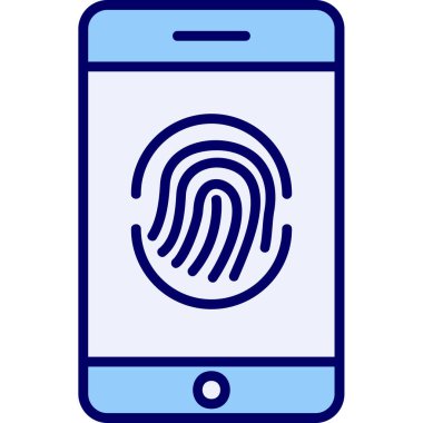 Parmak izi simgesi vektör çizelgesine sahip akıllı telefon