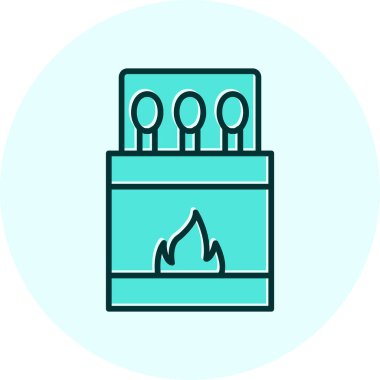 Kibrit. Web simgesi basit illüstrasyon 