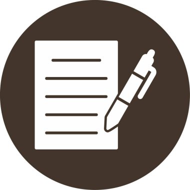 belge ve kalem simgesi düz tasarım