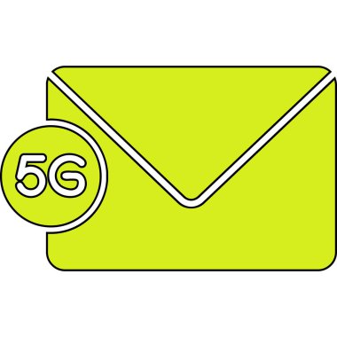 5g E- posta web simgesi vektör çizimi 