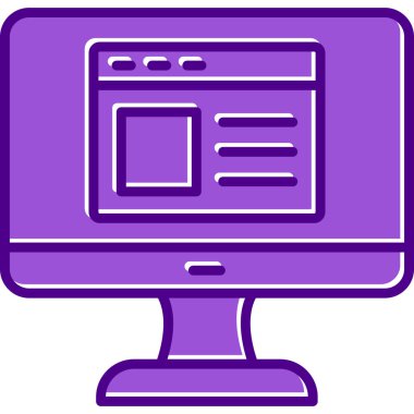 Web sitesi işareti, vektör illüstrasyonlu blog simgesi, bilgisayar ekranı