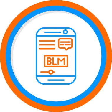 Akıllı telefon simgesinde BLM 'nin vektör modern illüstrasyonuName