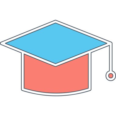 mezuniyet şapkası, web simgesi basit illüstrasyon