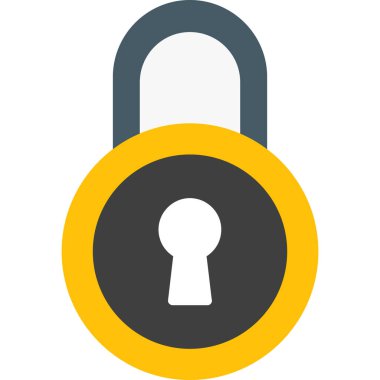 kilit düz simge vektör çizim