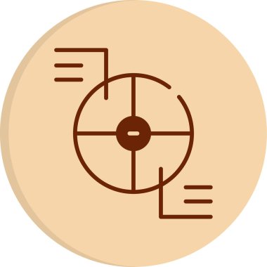 Pasta çizelgesi simgesi, vektör illüstrasyonu 