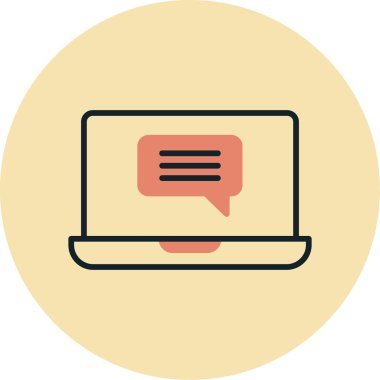 Çevrimiçi İletişim simgesi vektör illüstrasyonu