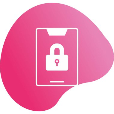 Kilit simgesine sahip akıllı telefon, vektör illüstrasyonu basit tasarım